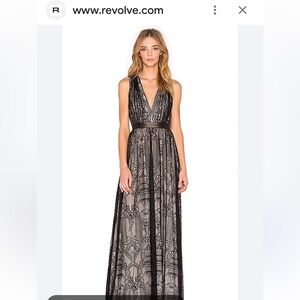 Alice + Olivia Black Lace Maxi Dress
